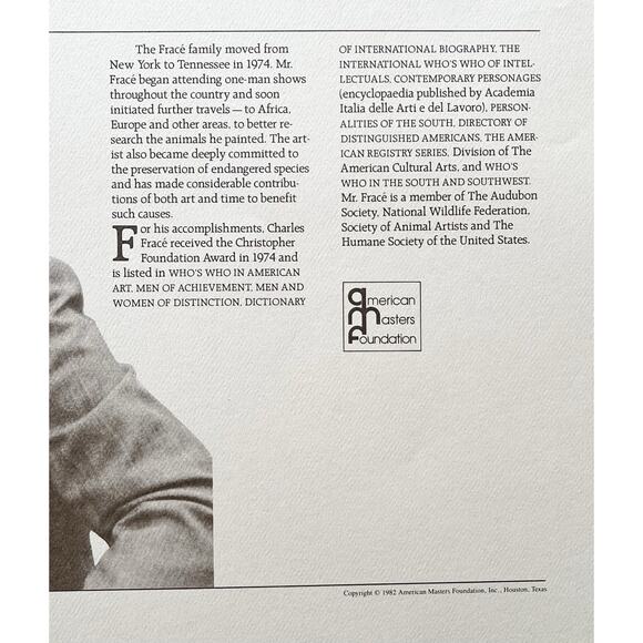 1983 Charles Fracé “A Moment’s Rest, Cheetah” Signed Large Print w/COA 32”X24” - Picture 4 of 10